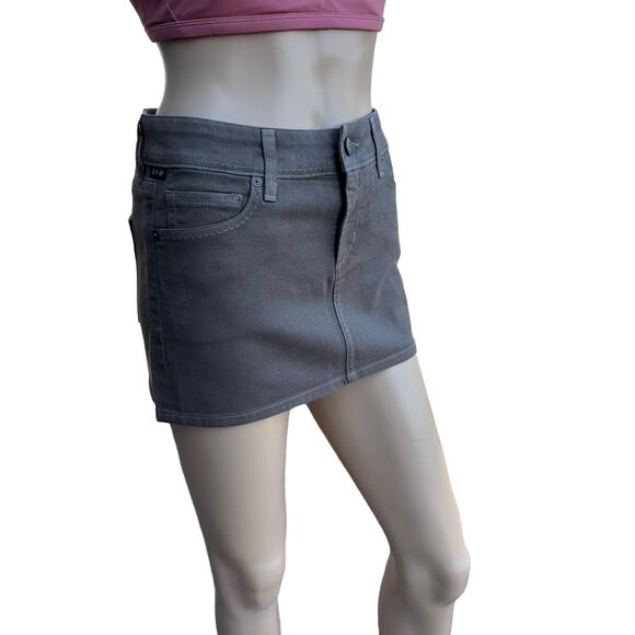 New Citizens of Humanity Dark Gray Waxed Jean Denim Mini Skirt Size 24 - Picture 2 of 11